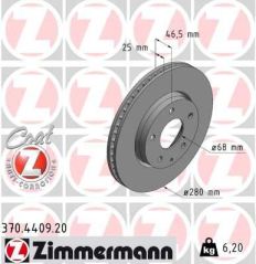 Bremsscheibe NEU, vorne Zimmermann, Beschichtet, Mazda 3 BP